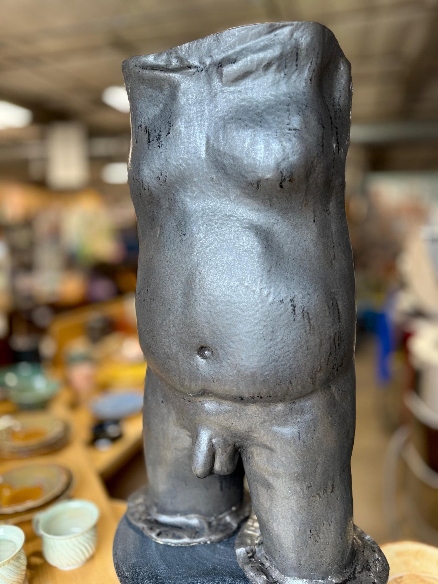 Male Nude Ceramic Sculpture - Handmade Pottery Art - Home Decor - LGBTQIA+ Erotic Art - Flower Holder - Modern Figurative Piece