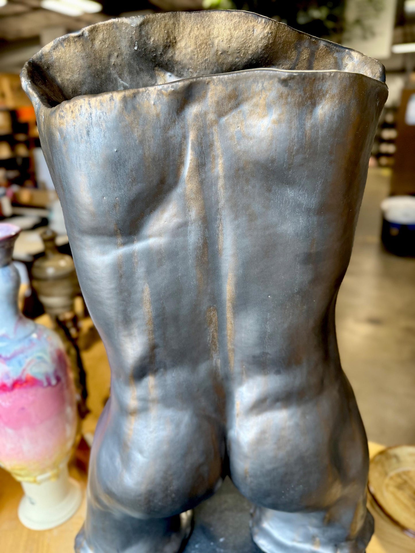 Male Nude Ceramic Sculpture - Handmade Pottery Art - Home Decor - LGBTQIA+ Erotic Art - Flower Holder - Modern Figurative Piece